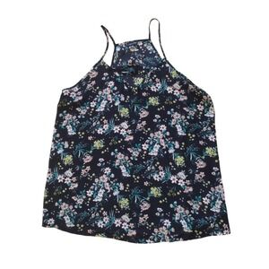 Zenobia Tank Top‎ Woman 3x Black Pink FLORAL Spaghetti Straps Flowy Boho Juniors